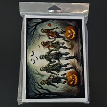 Load image into Gallery viewer, Zombies Spooky Halloween Greeting Cards -  Blank Note Cards – 8-Pack of Artist-Designed Cards with Envelopes