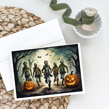 Load image into Gallery viewer, Zombies Spooky Halloween Greeting Cards -  Blank Note Cards – 8-Pack of Artist-Designed Cards with Envelopes