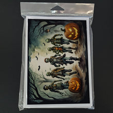 Load image into Gallery viewer, Zombies Spooky Halloween Greeting Cards -  Blank Note Cards – 8-Pack of Artist-Designed Cards with Envelopes