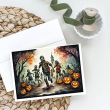 Load image into Gallery viewer, Zombies Spooky Halloween Greeting Cards -  Blank Note Cards – 8-Pack of Artist-Designed Cards with Envelopes