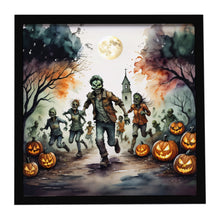 Load image into Gallery viewer, Zombies Spooky Halloween Framed Metal Print