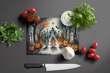 Load image into Gallery viewer, Creepy Dolls Spooky Halloween Glass Cutting Boards – Durable, Decorative Kitchen Art Large