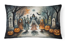 Load image into Gallery viewer, Creepy Dolls Spooky Halloween Fabric Decorative Pillow