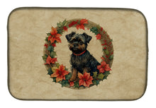 Load image into Gallery viewer, Affenpinscher Christmas Flowers Dish Drying Mat