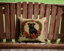 Load image into Gallery viewer, Affenpinscher Christmas Flowers Throw Pillow - 14x14 Decorative Pillow – Art for Your Home &amp; Patio