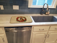 Load image into Gallery viewer, Afghan Hound Christmas Flowers Dish Drying Mat