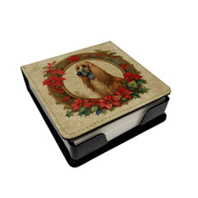 Load image into Gallery viewer, Afghan Hound Christmas Flowers PU Leather Note Paper Holder