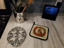 Load image into Gallery viewer, Afghan Hound Christmas Flowers Pot Holders - Set of 2 Decorative Kitchen Helpers | Made in the USA