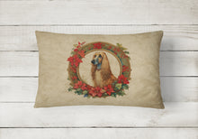 Load image into Gallery viewer, Afghan Hound Christmas Flowers Throw Pillow