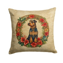 Load image into Gallery viewer, Airedale Terrier Christmas Flowers Throw Pillow - 14x14 Decorative Pillow – Art for Your Home &amp; Patio