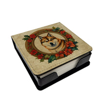 Load image into Gallery viewer, Akita Christmas Flowers PU Leather Note Paper Holder