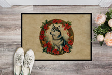 Load image into Gallery viewer, Alaskan Klee Kai Christmas Flowers Doormat