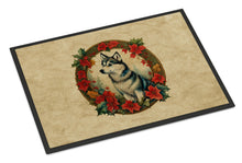 Load image into Gallery viewer, Alaskan Klee Kai Christmas Flowers Doormat