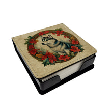 Load image into Gallery viewer, Alaskan Klee Kai Christmas Flowers PU Leather Note Paper Holder