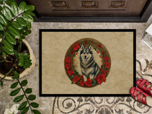 Load image into Gallery viewer, Alaskan Malamute Christmas Flowers Doormat