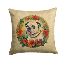 Load image into Gallery viewer, American Bulldog Christmas Flowers Throw Pillow - 14x14 Decorative Pillow – Art for Your Home &amp; Patio