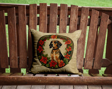 Load image into Gallery viewer, American English Coonhound Christmas Flowers Throw Pillow - 14x14 Decorative Pillow – Art for Your Home &amp; Patio
