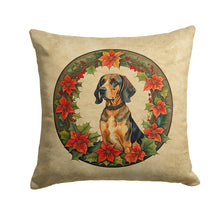 Load image into Gallery viewer, American English Coonhound Christmas Flowers Throw Pillow