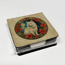 Load image into Gallery viewer, American Eskimo Christmas Flowers PU Leather Note Paper Holder