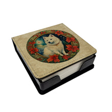 Load image into Gallery viewer, American Eskimo Christmas Flowers PU Leather Note Paper Holder