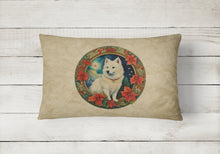 Load image into Gallery viewer, American Eskimo Christmas Flowers Throw Pillow