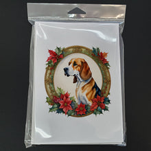 Load image into Gallery viewer, American Foxhound Christmas Flowers Greeting Cards - Blank Note Cards – 8-Pack of Artist-Designed Cards with Envelopes