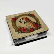 Load image into Gallery viewer, American Foxhound Christmas Flowers PU Leather Note Paper Holder