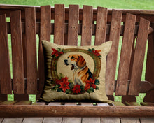 Load image into Gallery viewer, American Foxhound Christmas Flowers Throw Pillow - 14x14 Decorative Pillow – Art for Your Home &amp; Patio