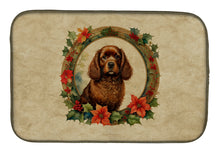 Load image into Gallery viewer, American Water Spaniel Christmas Flowers Dish Drying Mat