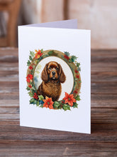 Load image into Gallery viewer, American Water Spaniel Christmas Flowers Greeting Cards - Blank Note Cards – 8-Pack of Artist-Designed Cards with Envelopes