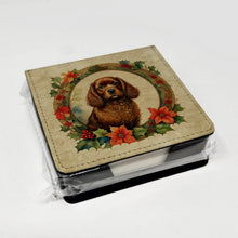 Load image into Gallery viewer, American Water Spaniel Christmas Flowers PU Leather Note Paper Holder