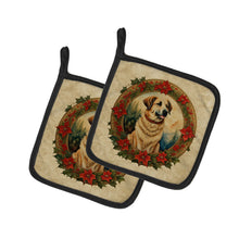 Load image into Gallery viewer, Anatolian Shepherd Dog Christmas Flowers Pot Holders - Set of 2 Decorative Kitchen Helpers | Made in the USA