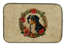 Load image into Gallery viewer, Appenzeller Sennenhund Christmas Flowers Dish Drying Mat