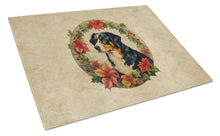 Load image into Gallery viewer, Appenzeller Sennenhund Christmas Flowers Glass Cutting Boards – Durable, Decorative Kitchen Art