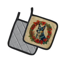 Load image into Gallery viewer, Australian Cattle Dog Christmas Flowers Pot Holders - Set of 2 Decorative Kitchen Helpers | Made in the USA
