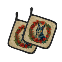 Load image into Gallery viewer, Australian Cattle Dog Christmas Flowers Pot Holders - Set of 2 Decorative Kitchen Helpers | Made in the USA