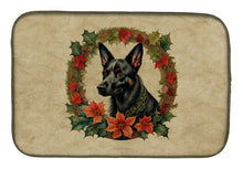 Load image into Gallery viewer, Australian Kelpie Christmas Flowers Dish Drying Mat