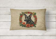 Load image into Gallery viewer, Australian Kelpie Christmas Flowers Throw Pillow