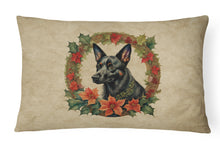 Load image into Gallery viewer, Australian Kelpie Christmas Flowers Throw Pillow