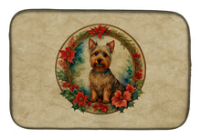Load image into Gallery viewer, Australian Terrier Christmas Flowers Dish Drying Mat