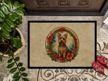 Load image into Gallery viewer, Australian Terrier Christmas Flowers Doormat