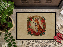 Load image into Gallery viewer, Basenji Christmas Flowers Doormat - 18X27 Indoor / Outdoor Rug | Made in USA