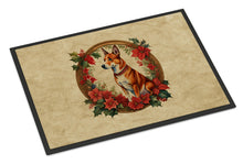 Load image into Gallery viewer, Basenji Christmas Flowers Doormat - 18X27 Indoor / Outdoor Rug | Made in USA