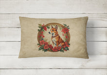 Load image into Gallery viewer, Basenji Christmas Flowers Throw Pillow