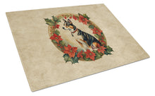 Load image into Gallery viewer, Basenji Christmas Flowers Glass Cutting Boards – Durable, Decorative Kitchen Art