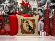Load image into Gallery viewer, Basenji Christmas Flowers Throw Pillow