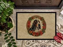 Load image into Gallery viewer, Basset Hound Christmas Flowers Doormat-24x36 Indoor / Outdoor Rug | Made in USA