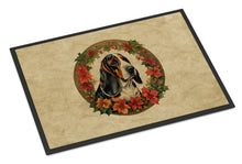 Load image into Gallery viewer, Basset Hound Christmas Flowers Doormat