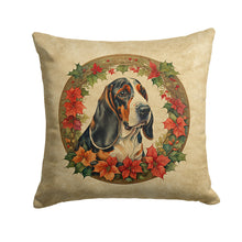 Load image into Gallery viewer, Basset Hound Christmas Flowers Throw Pillow