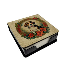 Load image into Gallery viewer, Beagle Christmas Flowers PU Leather Note Paper Holder